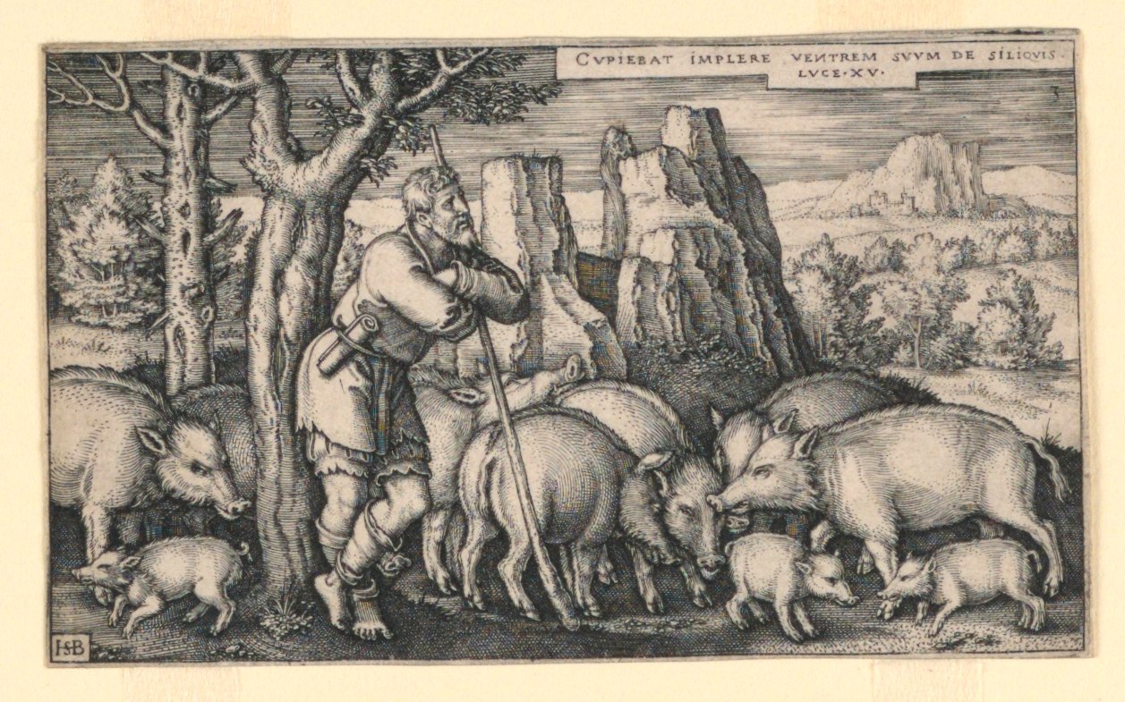 Den fortapte sønn blant svin av Hans Sebald Beham