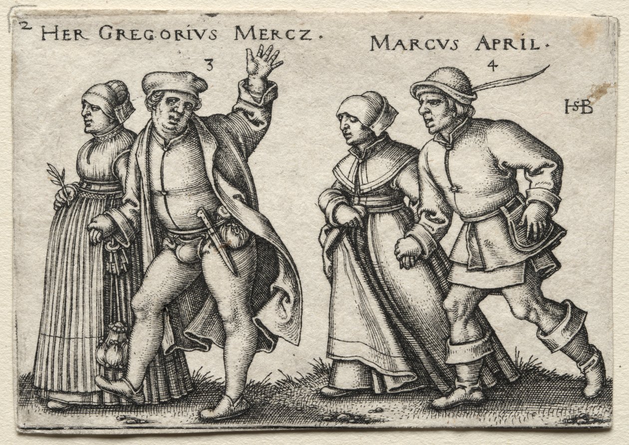Landsbybryllupet: Hennes Gregorius Mercz / Marcus April av Hans Sebald Beham