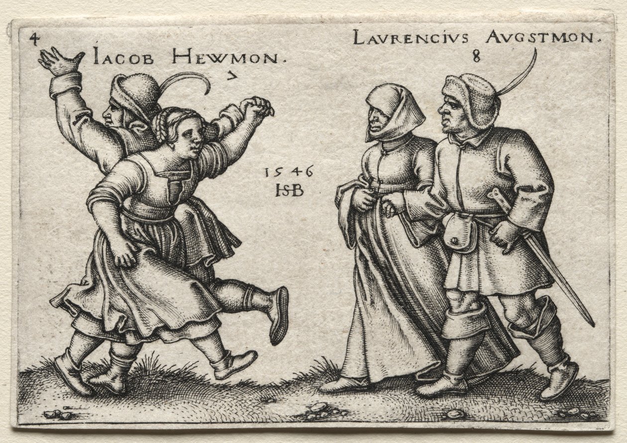 Landsbyens bryllup: Jacob Hewmon Lawrencius Augstmon, 1546. av Hans Sebald Beham