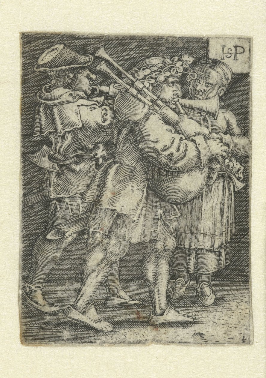 To musikere og en jente av Hans Sebald Beham