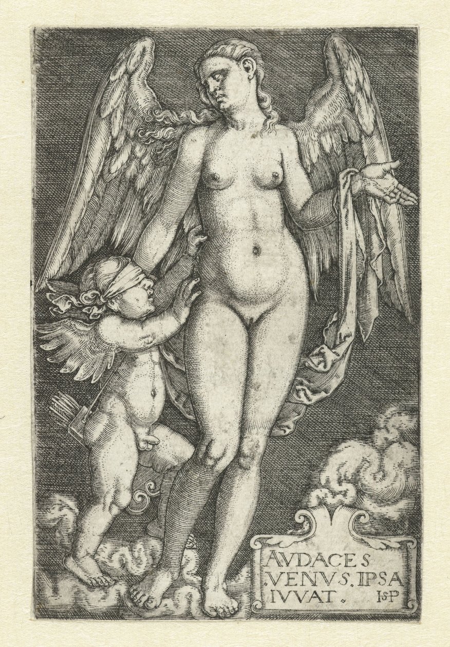 Venus og Amor Avdaces Venvs ipsa ivvat (tittel på objekt) av Hans Sebald Beham