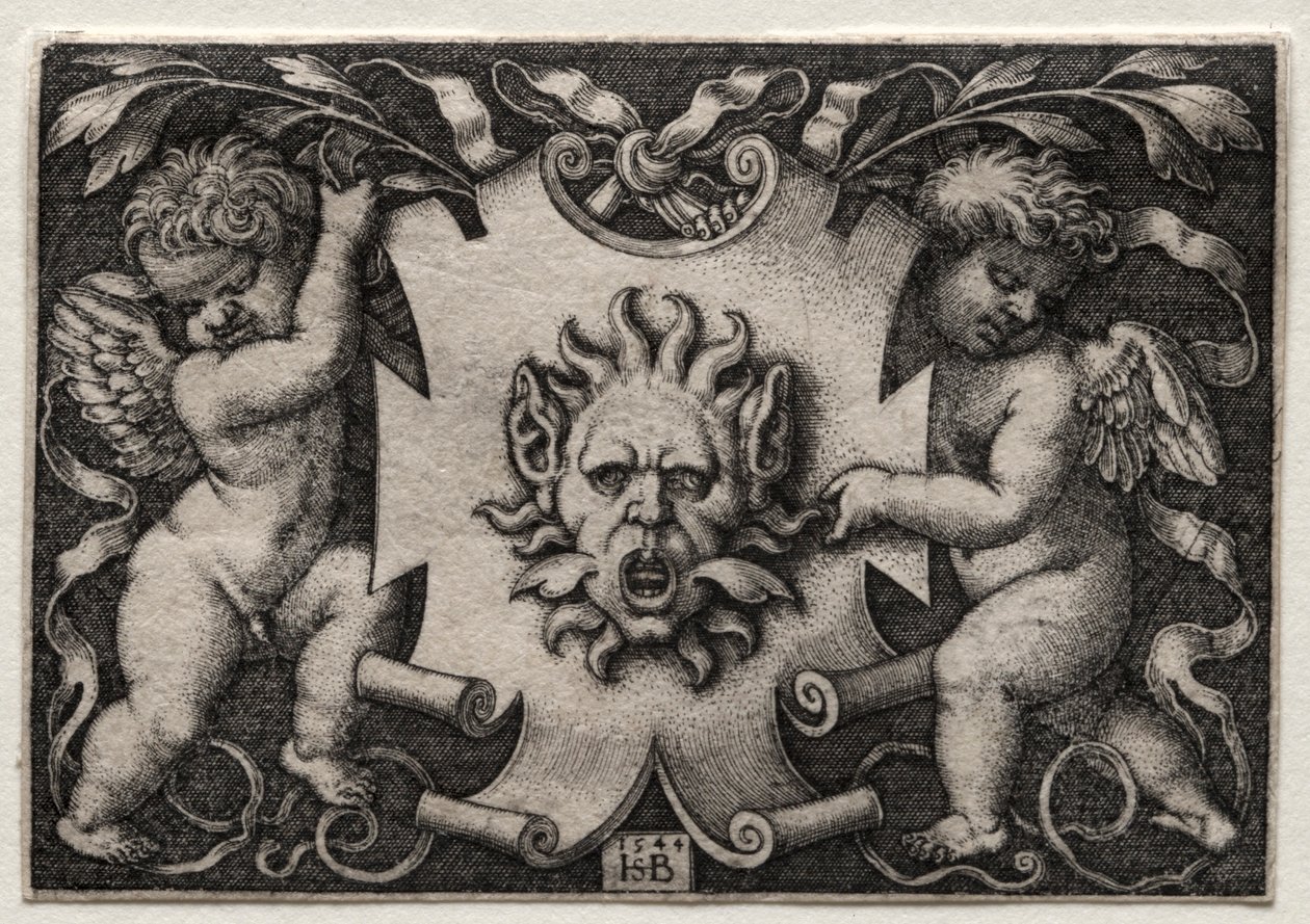 Vignette med mascaron, 1544. av Hans Sebald Beham