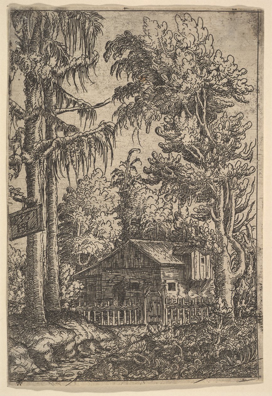 Hytte blant trær, 1551. av Hans Sebald Lautensack