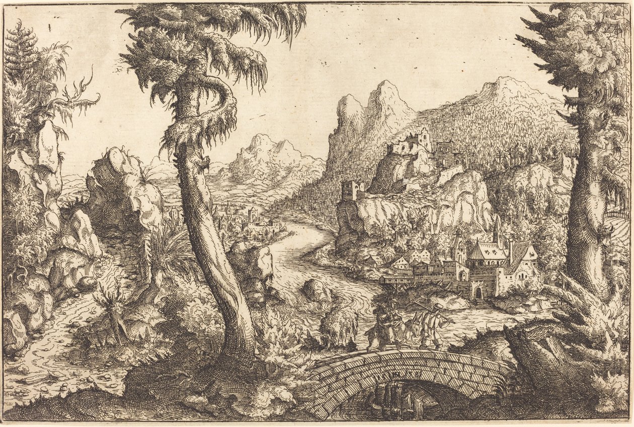Flukten til Egypt, 1558. av Hans Sebald Lautensack