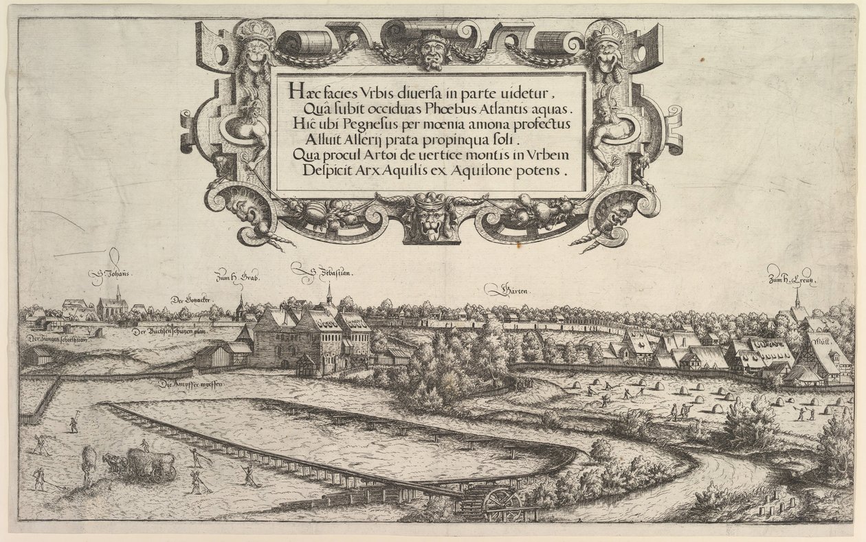 Utsikt over Nürnberg fra vest, 1552. av Hans Sebald Lautensack