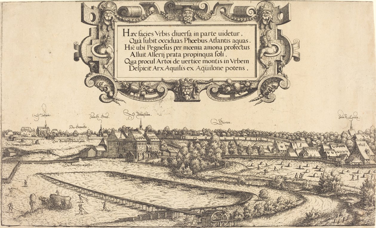 Utsikt over Nürnberg fra vest [venstre del], 1552. av Hans Sebald Lautensack