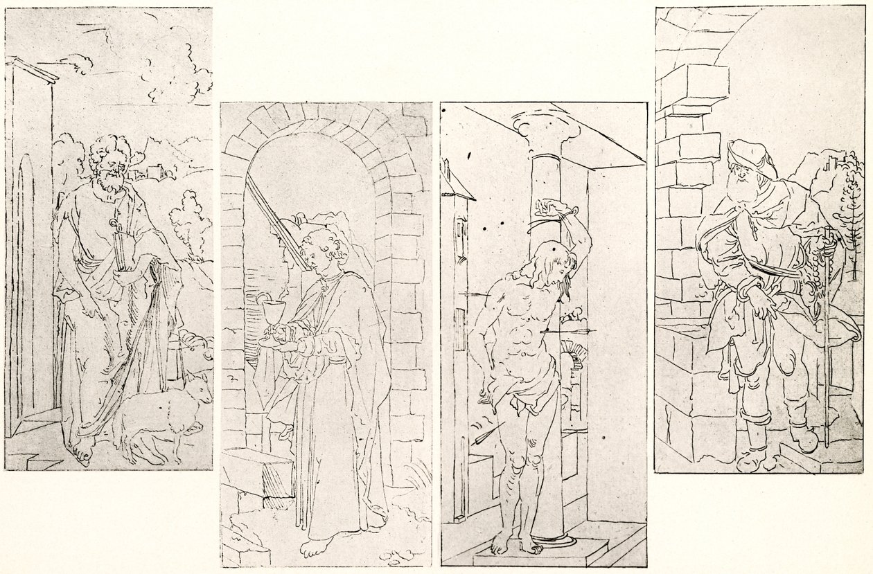 Døperen Johannes og evangelisten Johannes. samt St. Sebastian og St. Rochus av Hans Suess Kulmbach