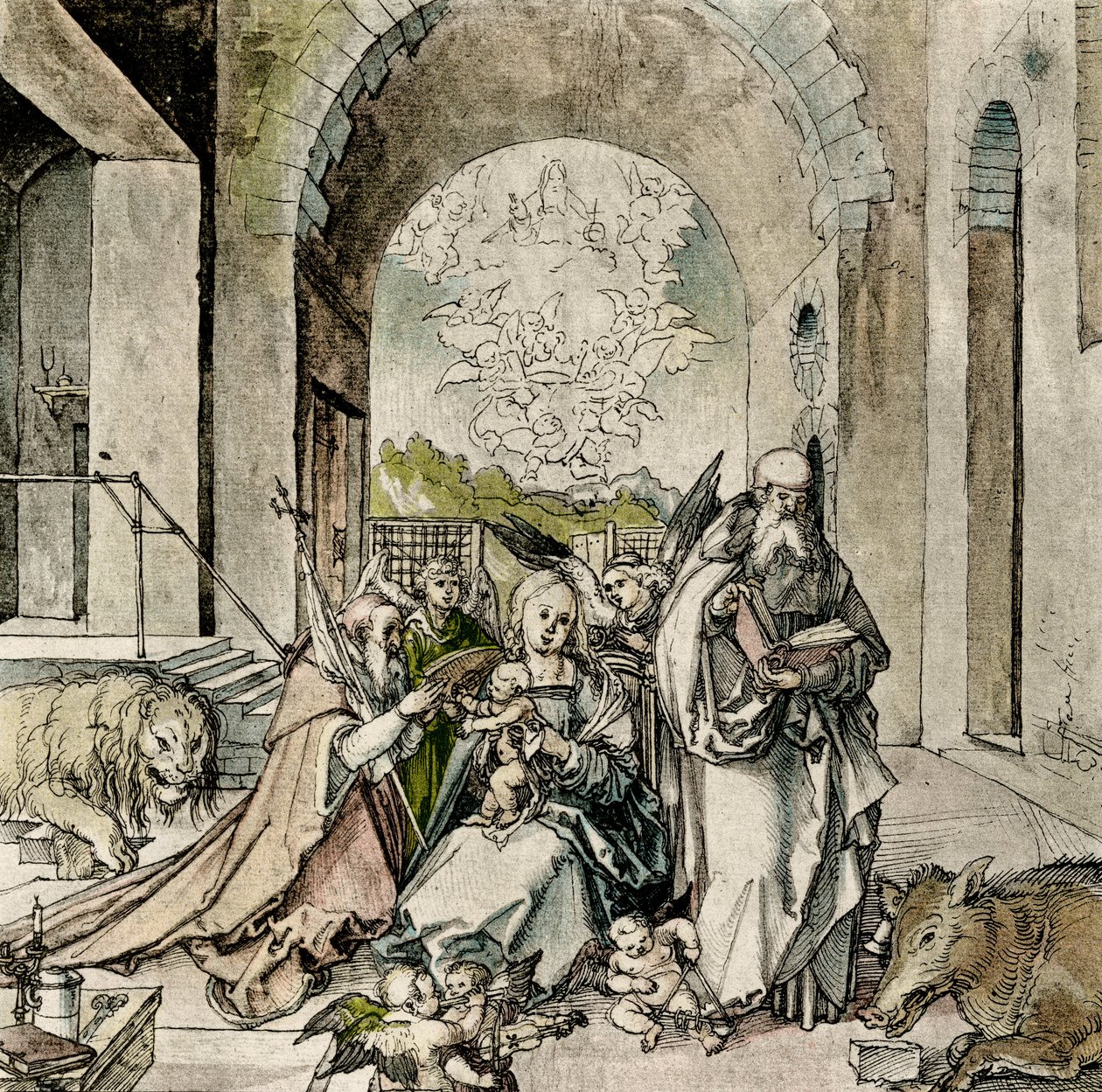 Madonna med St. Jerome og Anton av Hans Suess Kulmbach