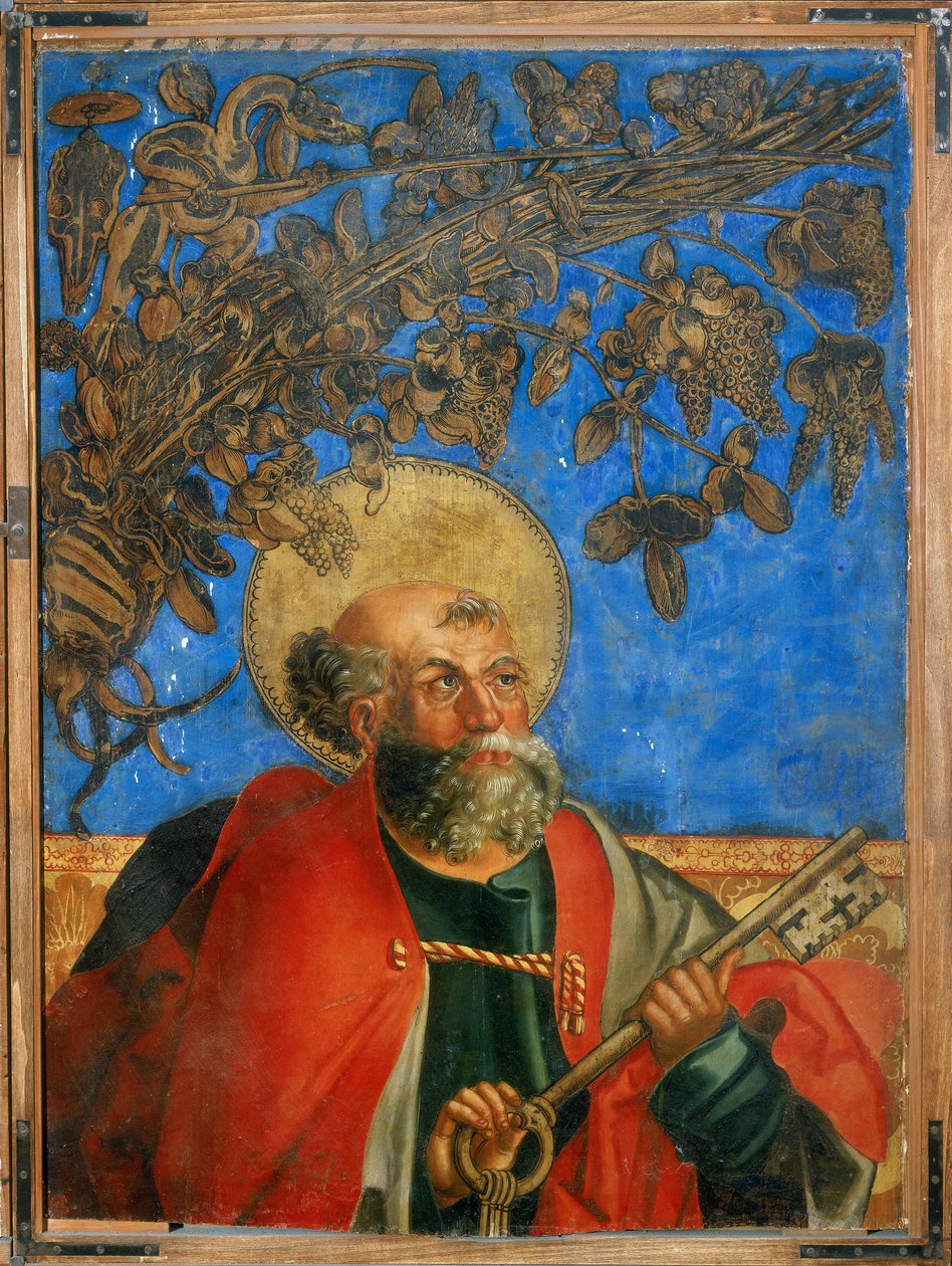 Sankt Peter, øvre del, detalj av historier om de hellige Peter og Paulus av Hans Suess Kulmbach
