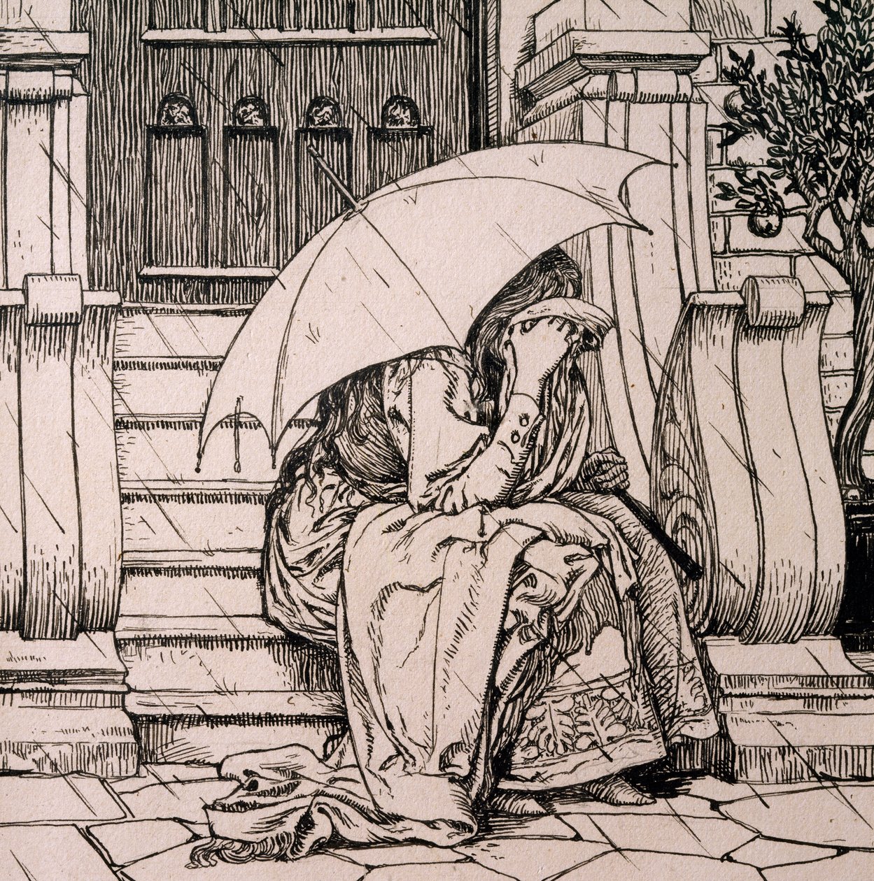Illustrasjon til eventyr av Hans Christian Andersen (1805-1875) av Hans Tegner