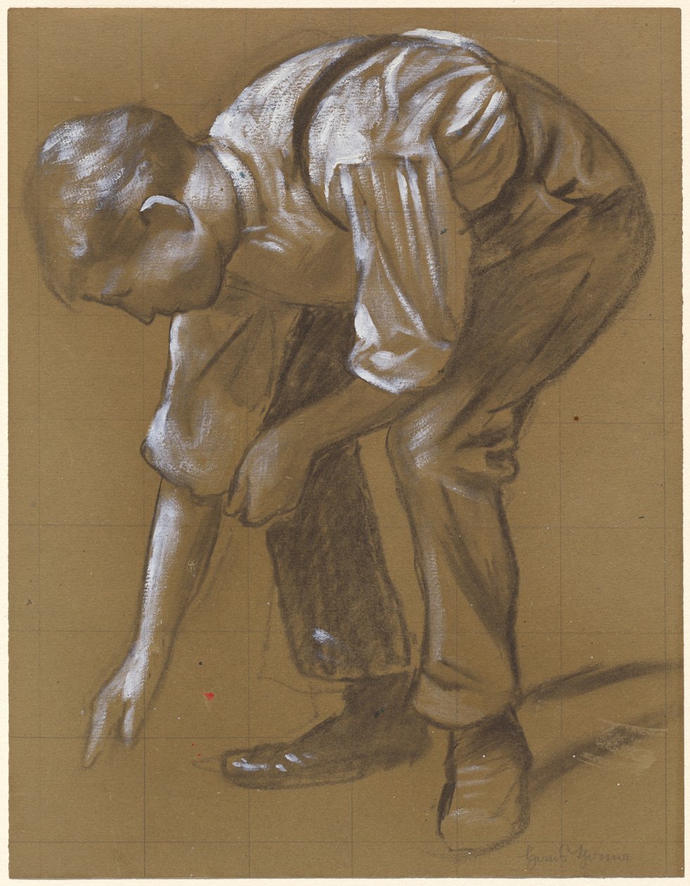 En mann som bøyer seg av Hans Thoma