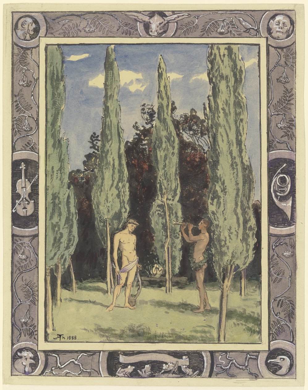 Apollon og Marsyas av Hans Thoma