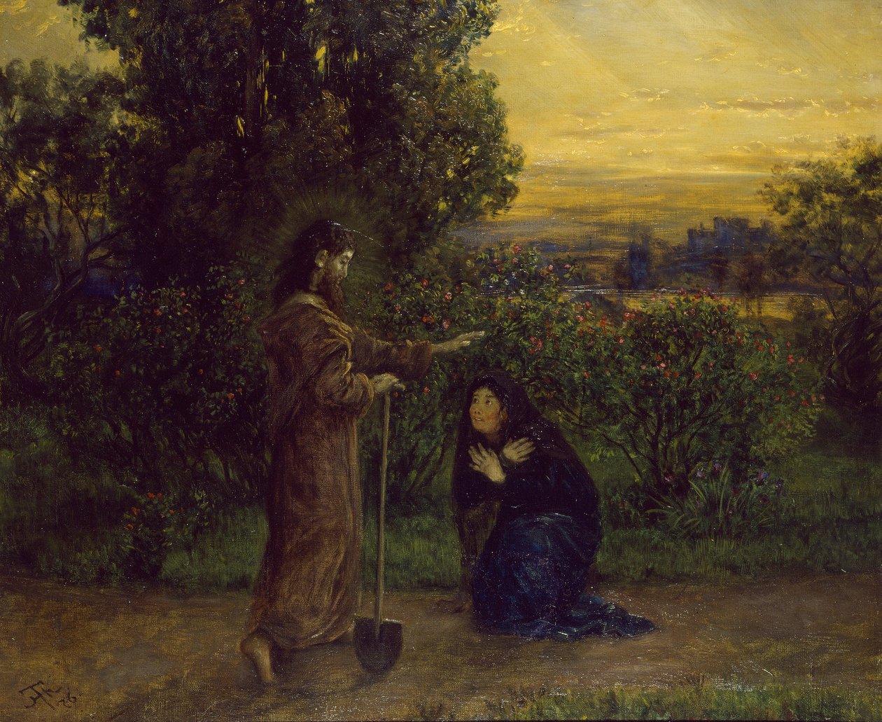 Kristus viser seg for Maria Magdalena av Hans Thoma