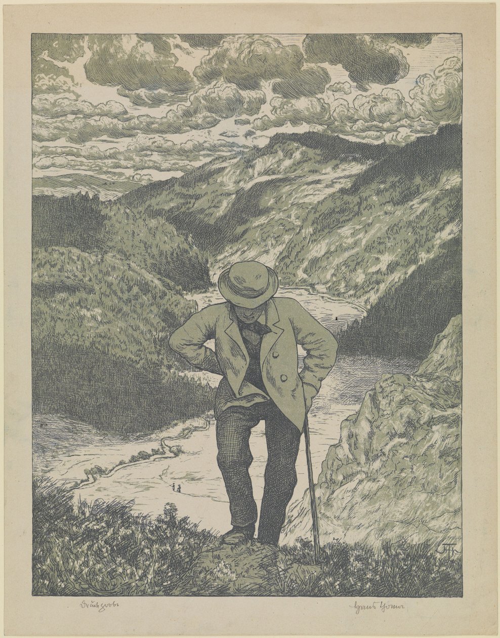 Vandreren (mesterblad) av Hans Thoma