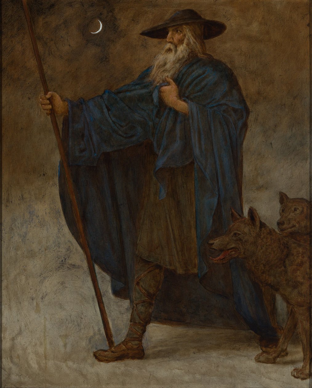 Desember (Wotan med ulver) av Hans Thoma