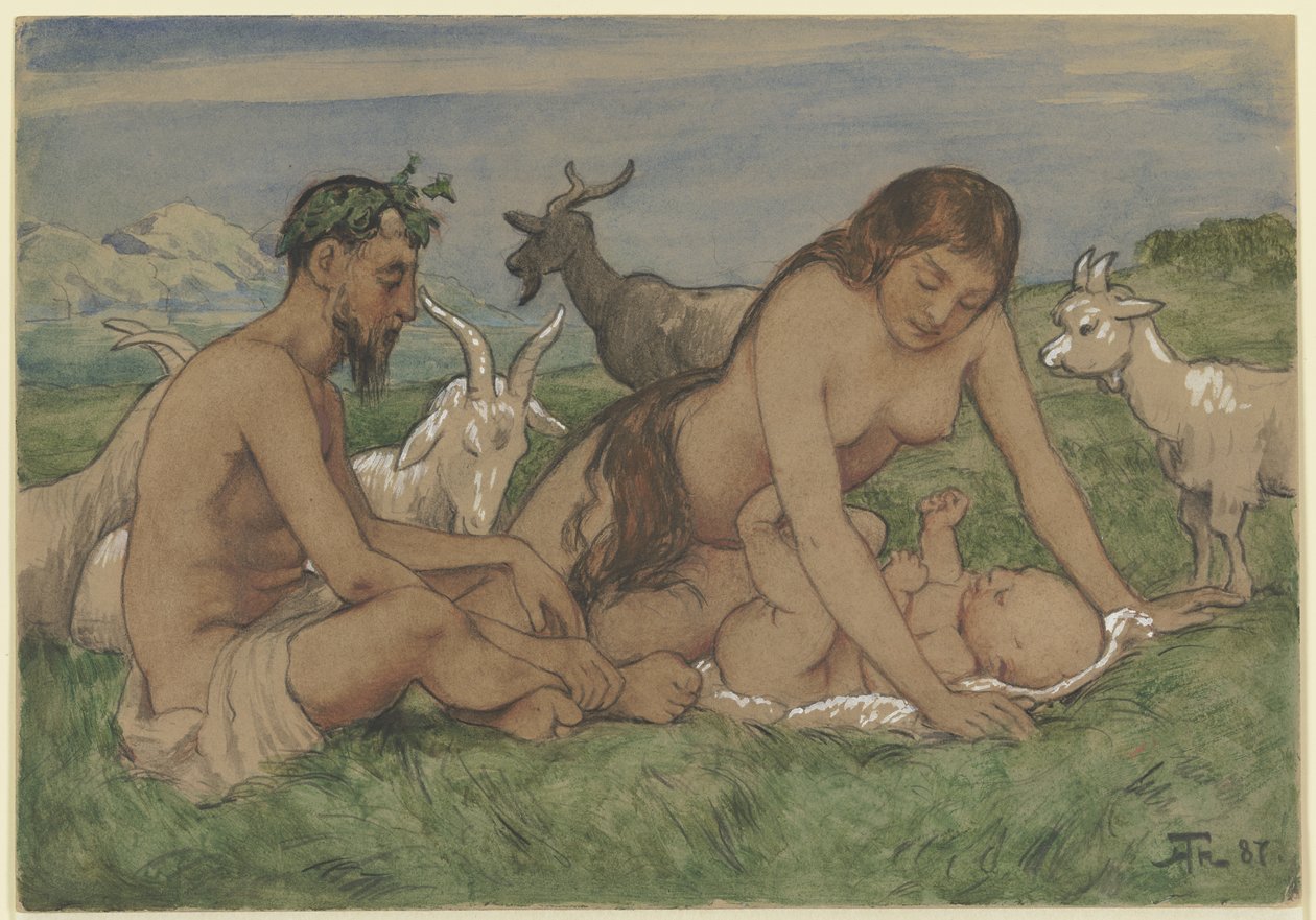 Faun-familien av Hans Thoma