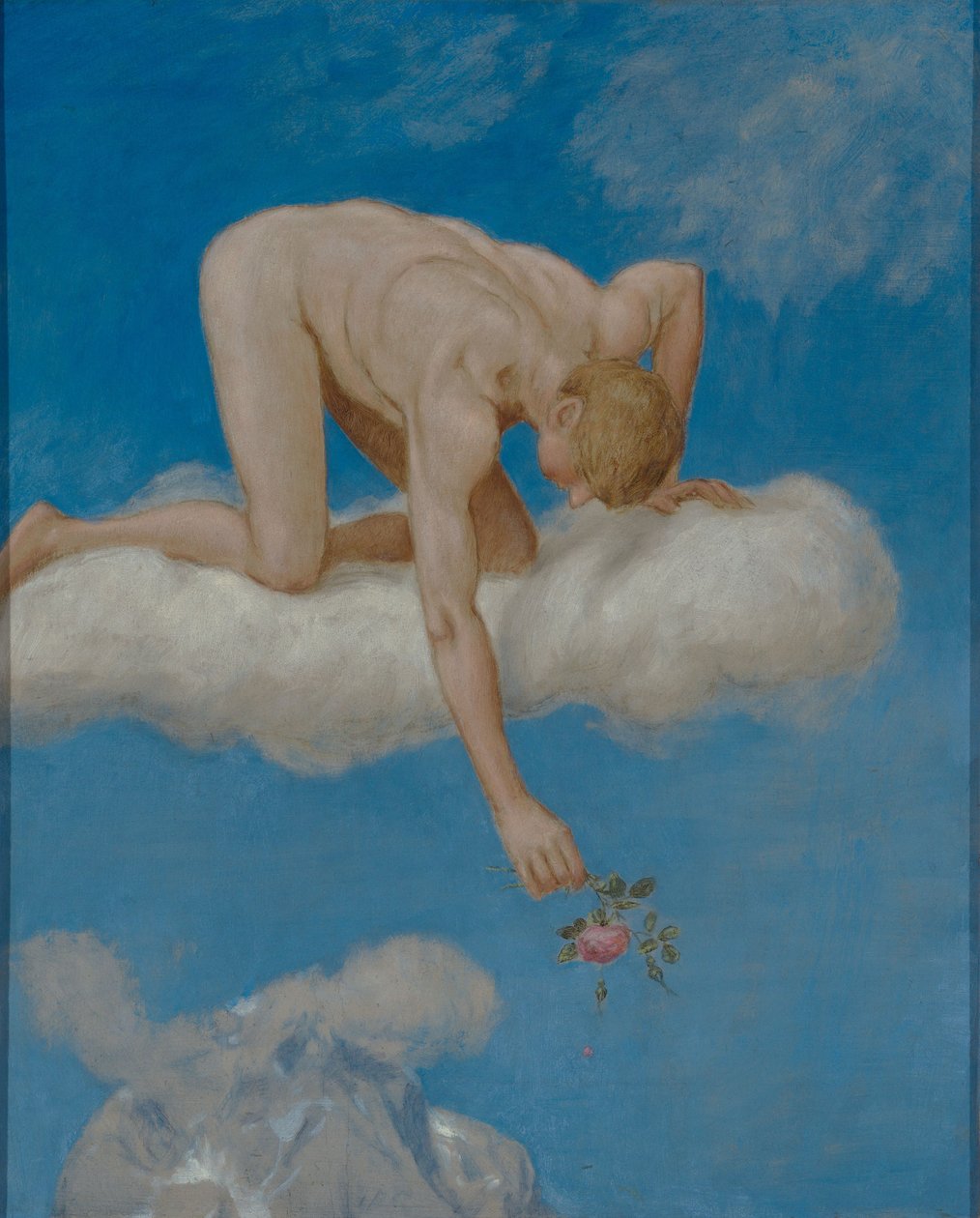 Juni (Ung mann med rose) av Hans Thoma