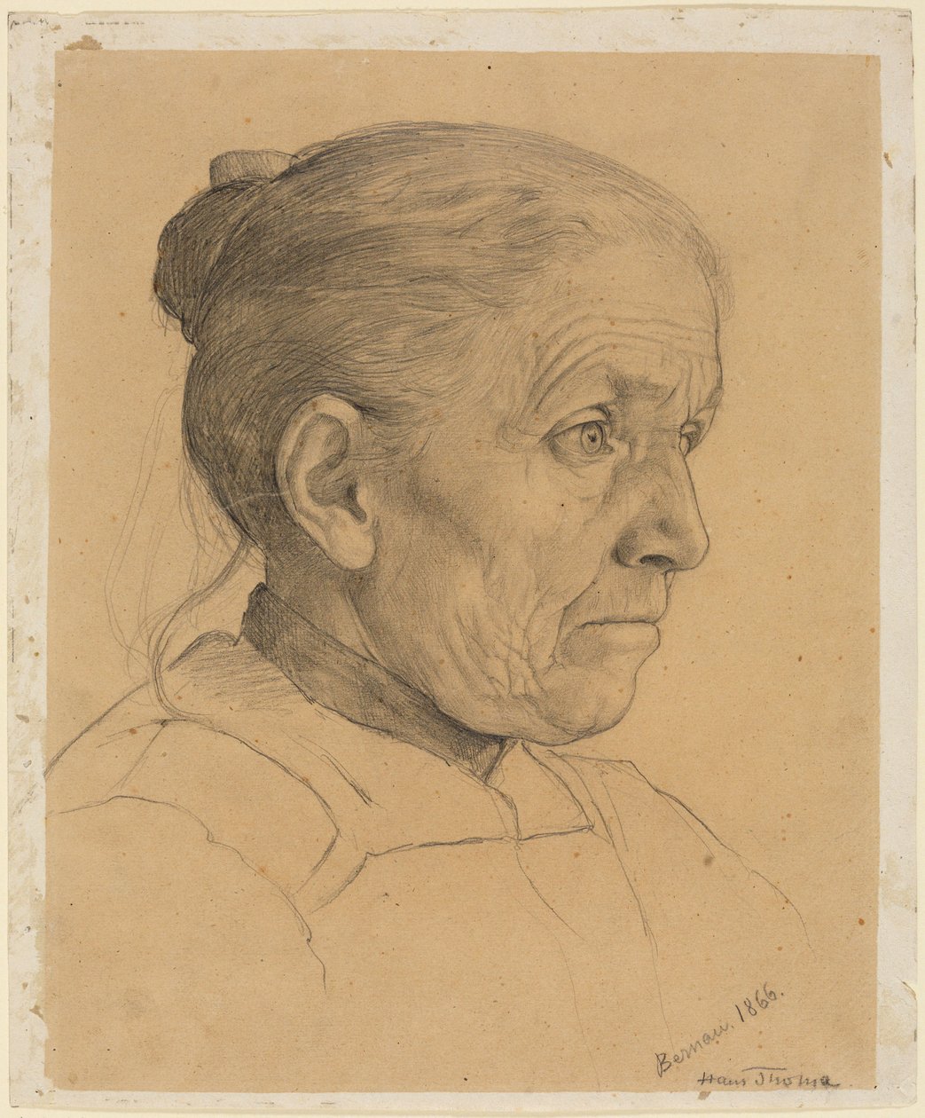 Kunstnerens mors hode av Hans Thoma