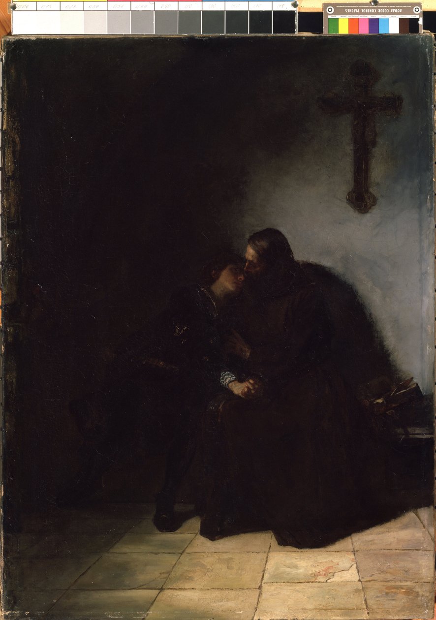 ""Den domfeltes farvel" (Den domfeltes farvel) den dømtes farvel til sin kone. Maleri av Hans Thoma (1839-1924) Mikalojus Konstantinas Ciurlionis Fine Arts Museum, Kaunas, Litauen av Hans Thoma
