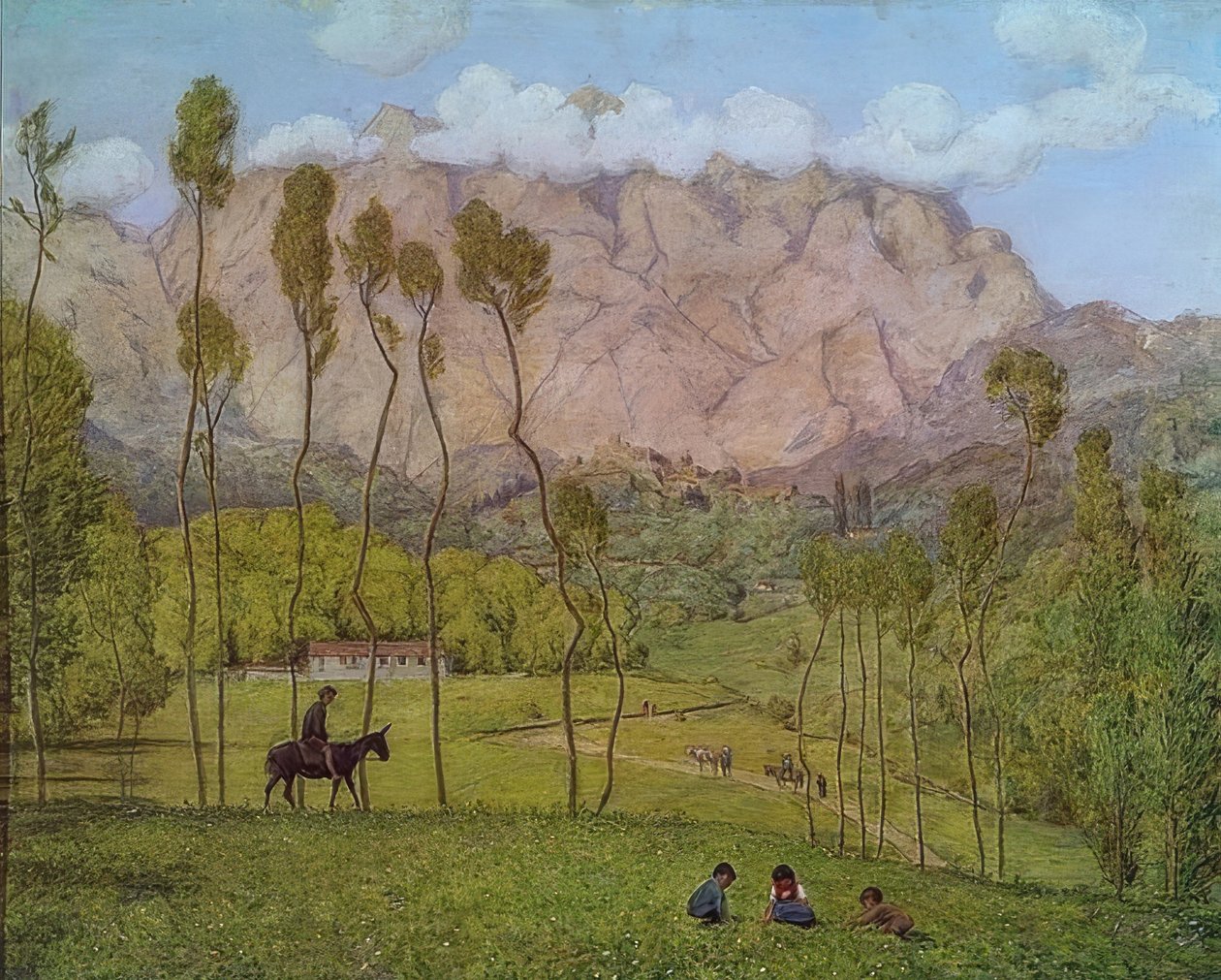 Landskap nær Carrara. Rundt 1910 av Hans Thoma