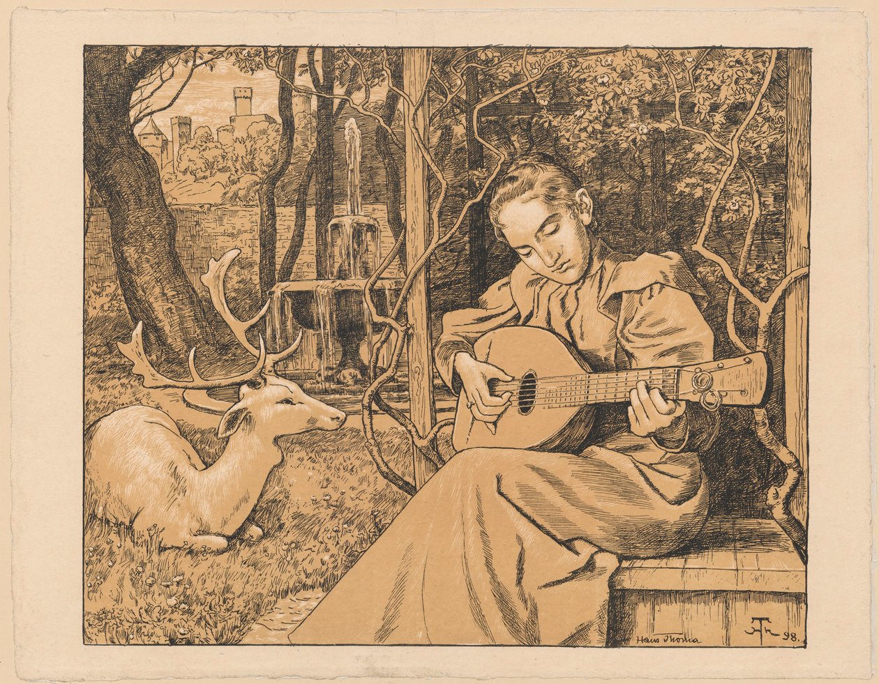 Luttspiller. Allegori over musikken av Hans Thoma
