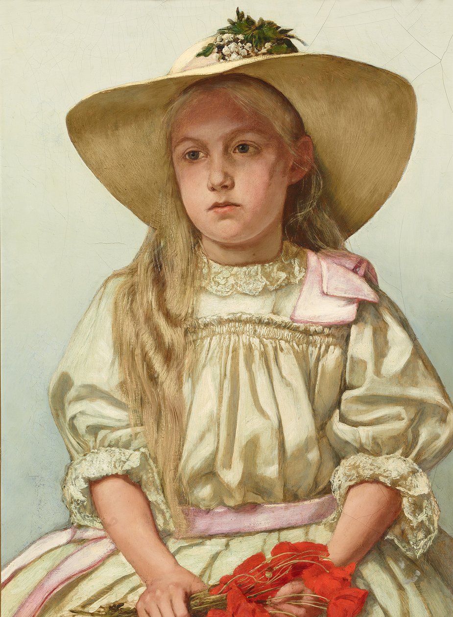 Portrett av en jente (Ella med stråhatt) av Hans Thoma