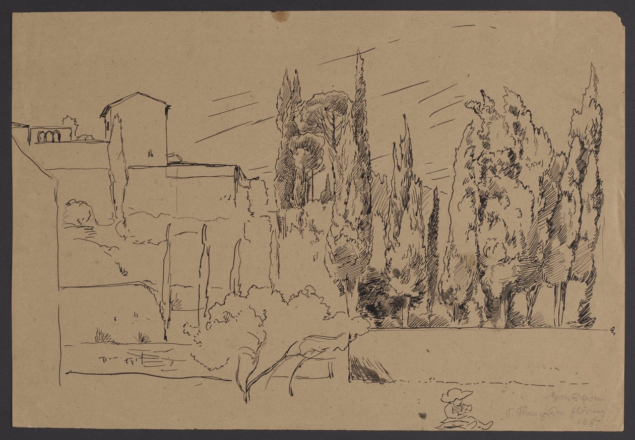 Omgivelsene rundt Sankt Frans-klosteret i Firenze av Hans Thoma