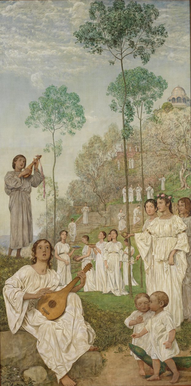 Påsketriptykon: De saliges rike (Paradiset) av Hans Thoma