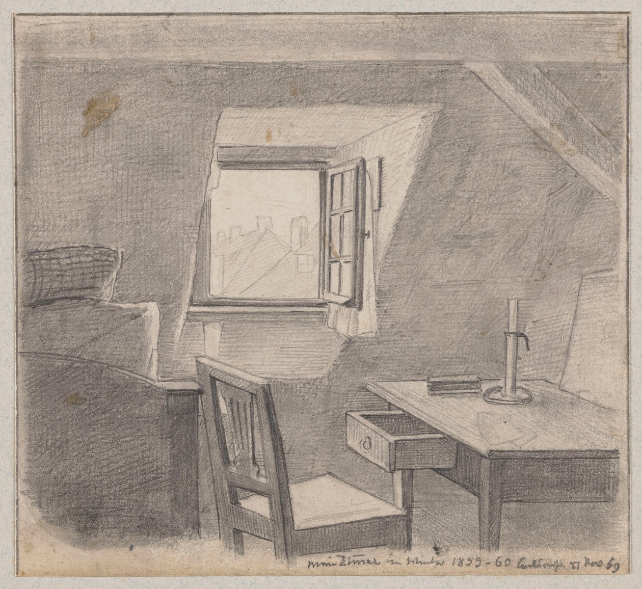 Kunstnerens atelier i Karlsruhe av Hans Thoma