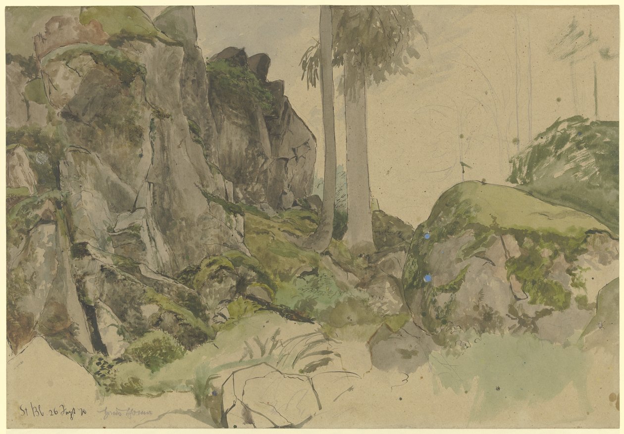 Klippeformasjoner nær St. Blasius, Schwarzwald av Hans Thoma
