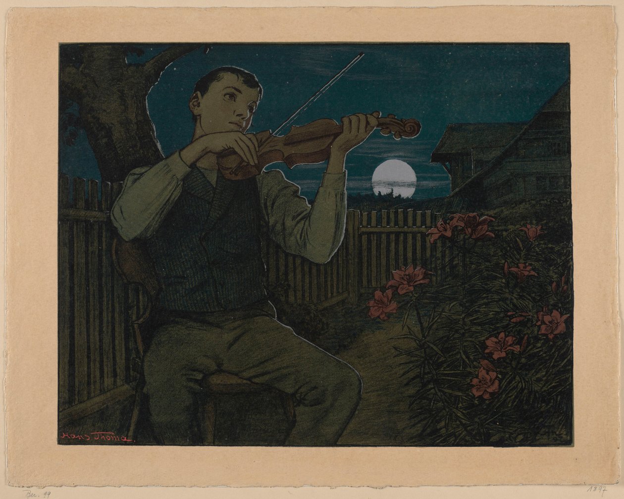 Fiolinist i måneskinn av Hans Thoma