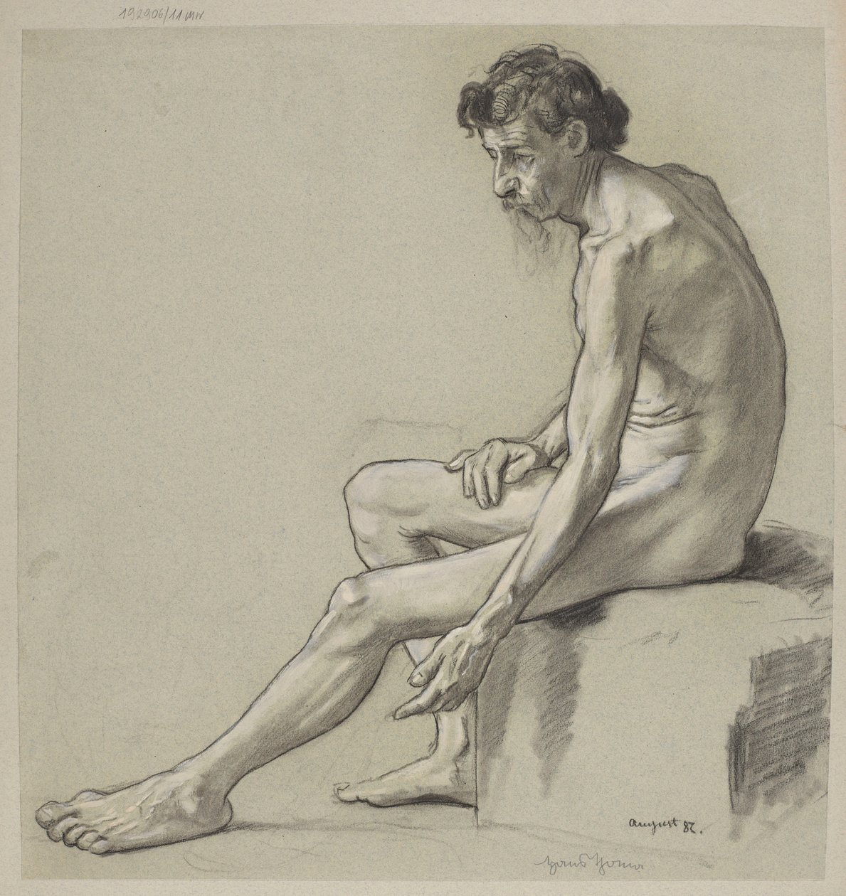 Studie av mannlig akt av Hans Thoma