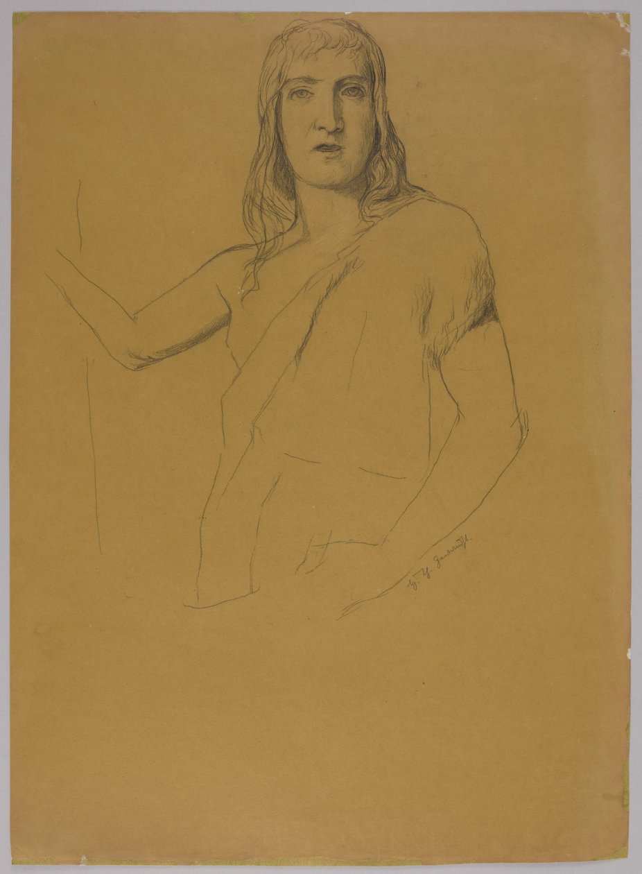 En studie av figuren Johannes Døperen av Hans Thoma