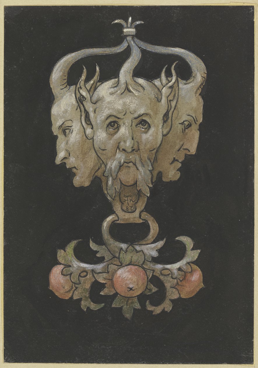 Tre satyrmasker av Hans Thoma