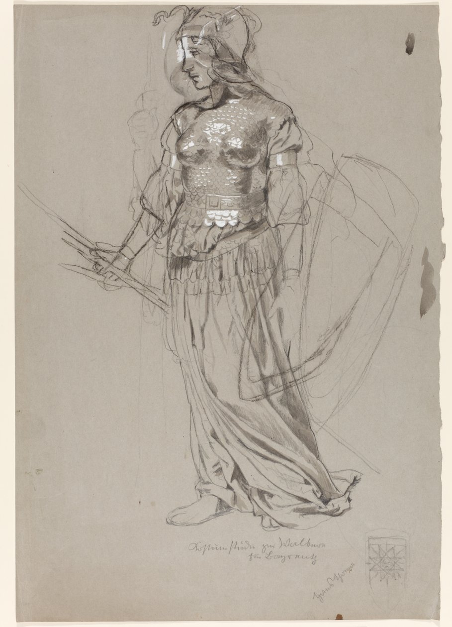 Valkyrie, kostymstudie for Bayreuth av Hans Thoma