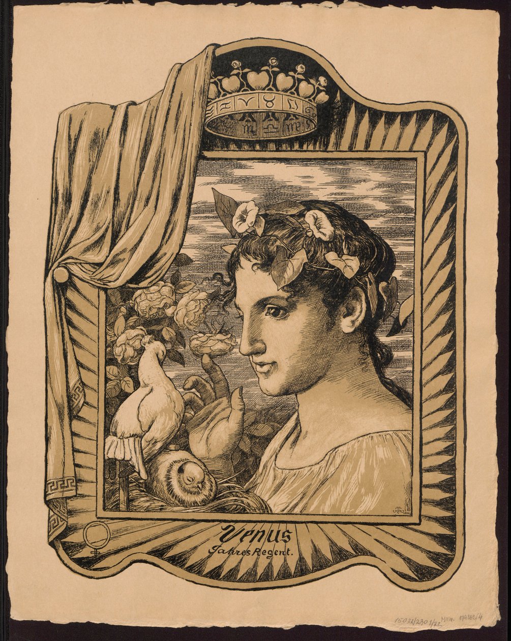 «Venus, årets herskerinne». Utkast til «Evigvarende billedkalender», del II (Immerwährender Bilderkalender) av Hans Thoma