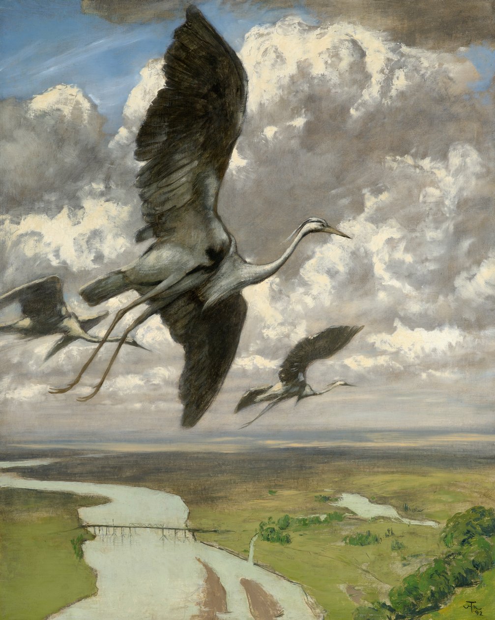 Wonderful Birds, 1892 (olje på papp) av Hans Thoma