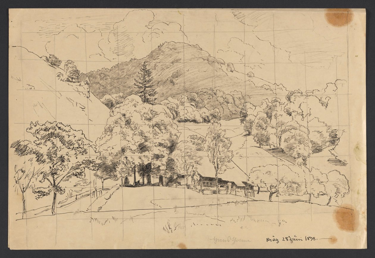 Gård i Präg i Schwarzwald av Hans Thoma