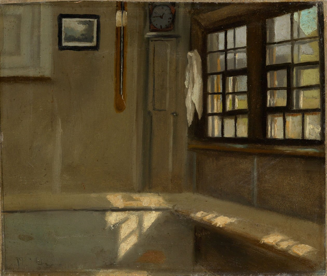 Et hjørne i et rom i en gård av Hans Thoma