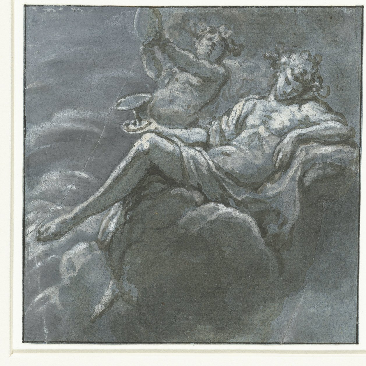 Bacchus med en drikkeskål og en Sileen av Hans Ulrich Franck