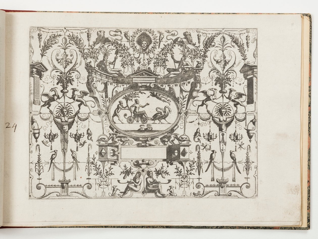 Plate 24, fra Grotteßco: på forskjellige måter (Various Grotesques) av Hans Vredeman de Vries