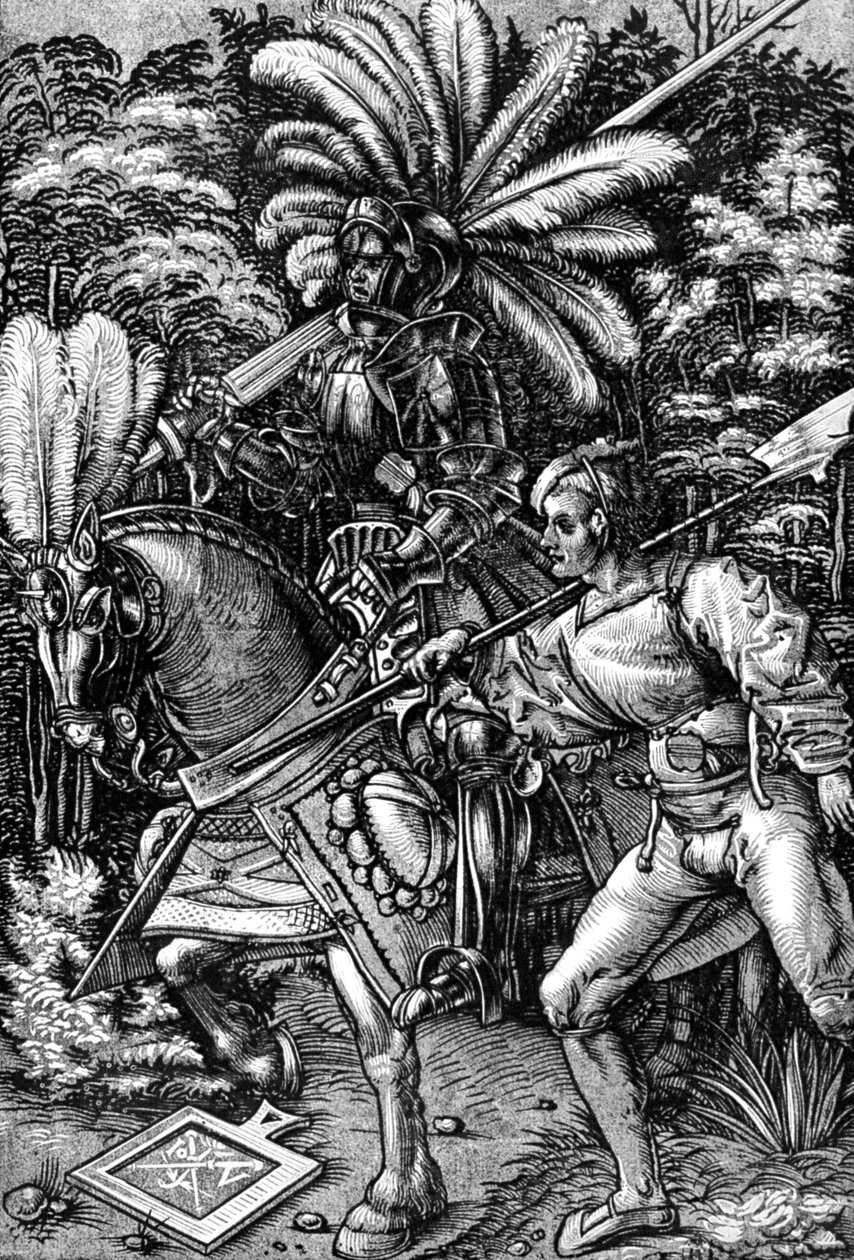'Knight and Squire', tidlig på 1500-tallet, 1929 av Hans Wechtlin the Elder