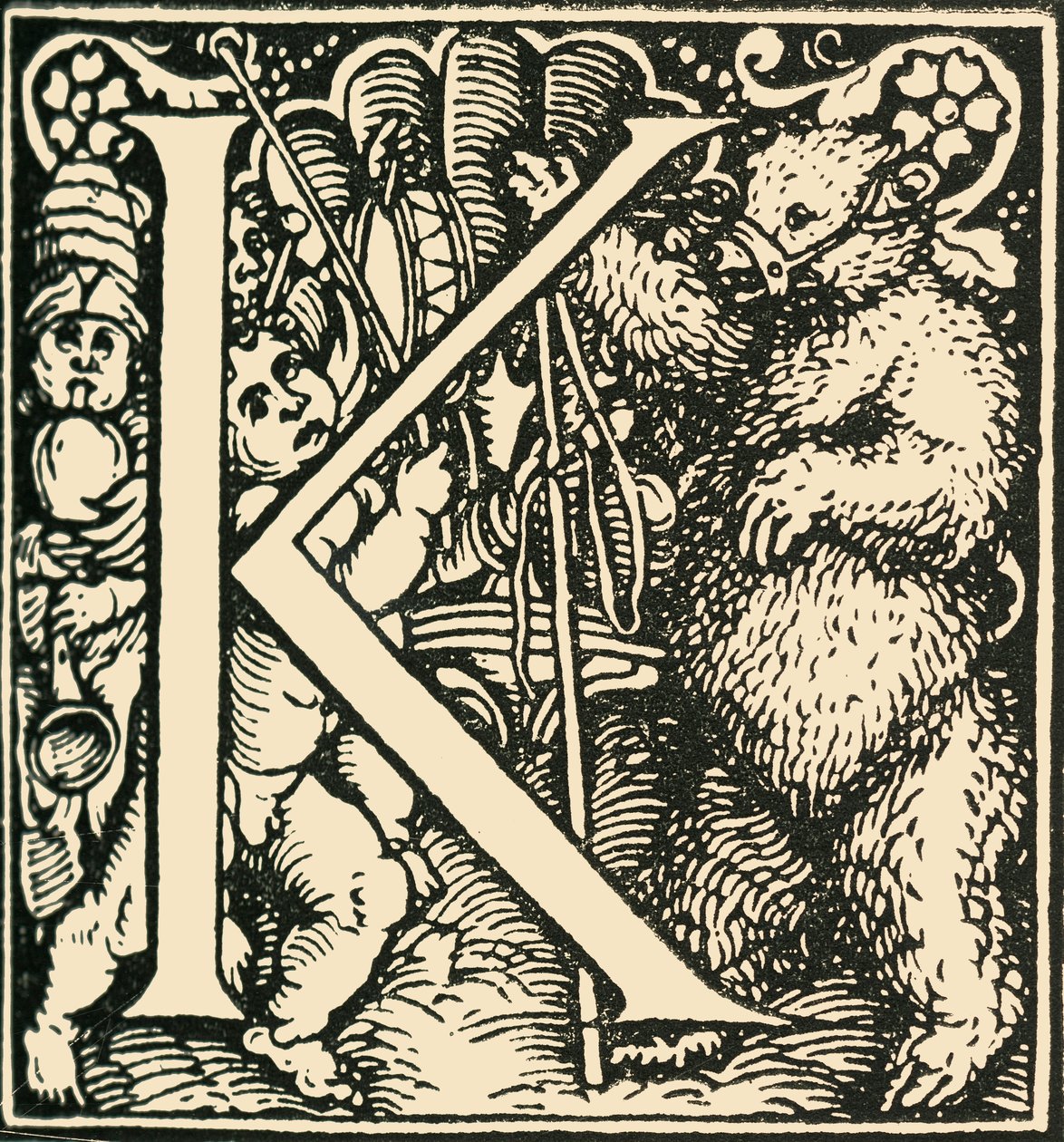 K - An Alphabet av Hans Weiditz, c1520-1521, 1908. av Hans Weiditz
