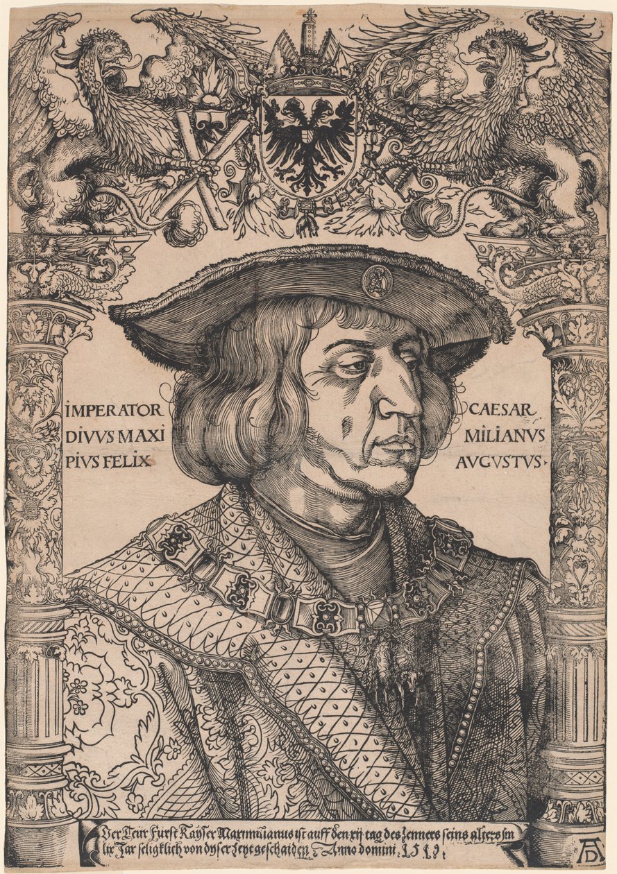 Keiser Maximilian I av Hans Weiditz, II, after Albrecht Dürer