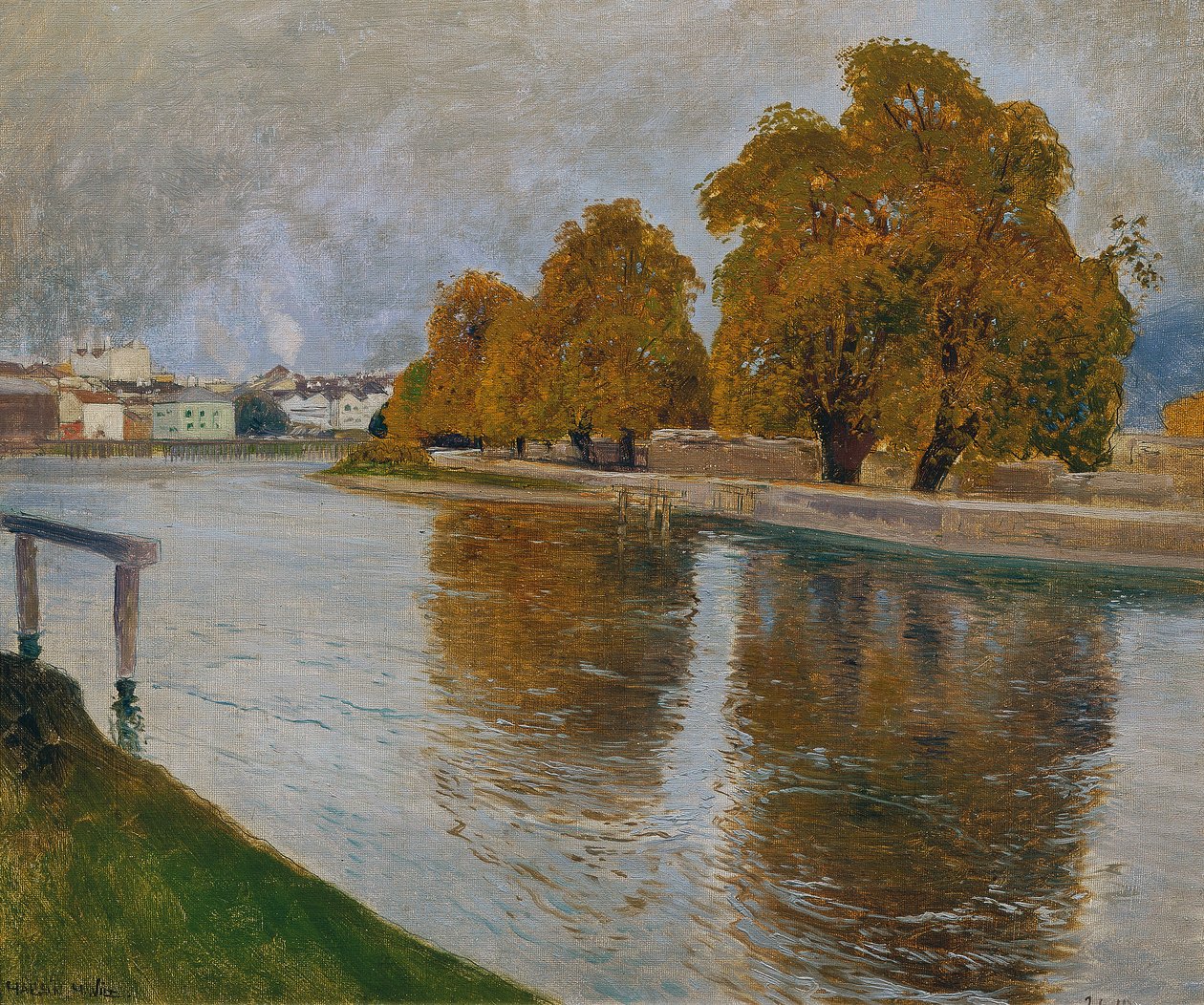 Salzach nær Hallein av Hans Wilt