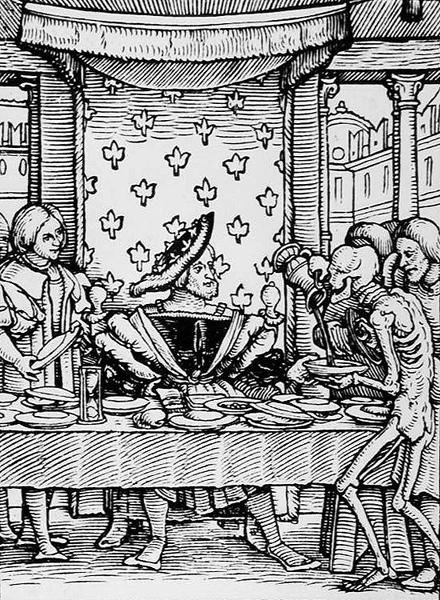 Døden og kongen, fra Dødsdansen, gravering av Hans Lutzelburger, ca. 1538 av Hans after Holbein the Younger