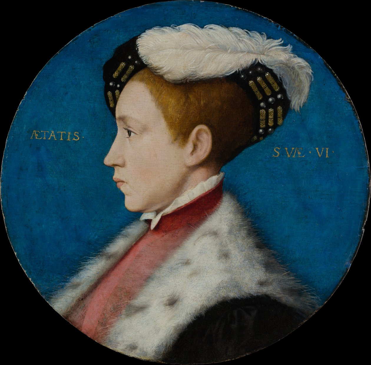 Edward VI, ca. 1545 (olje og gull på eik) av Hans after Holbein the Younger
