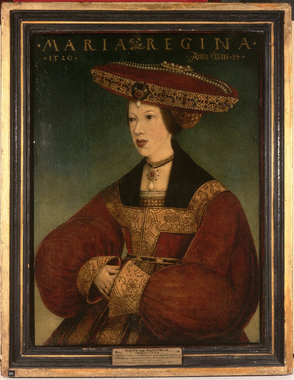 Maria av Østerrike, ca. 1520 (olje på vellum på panel) av Hans or Johan Maler