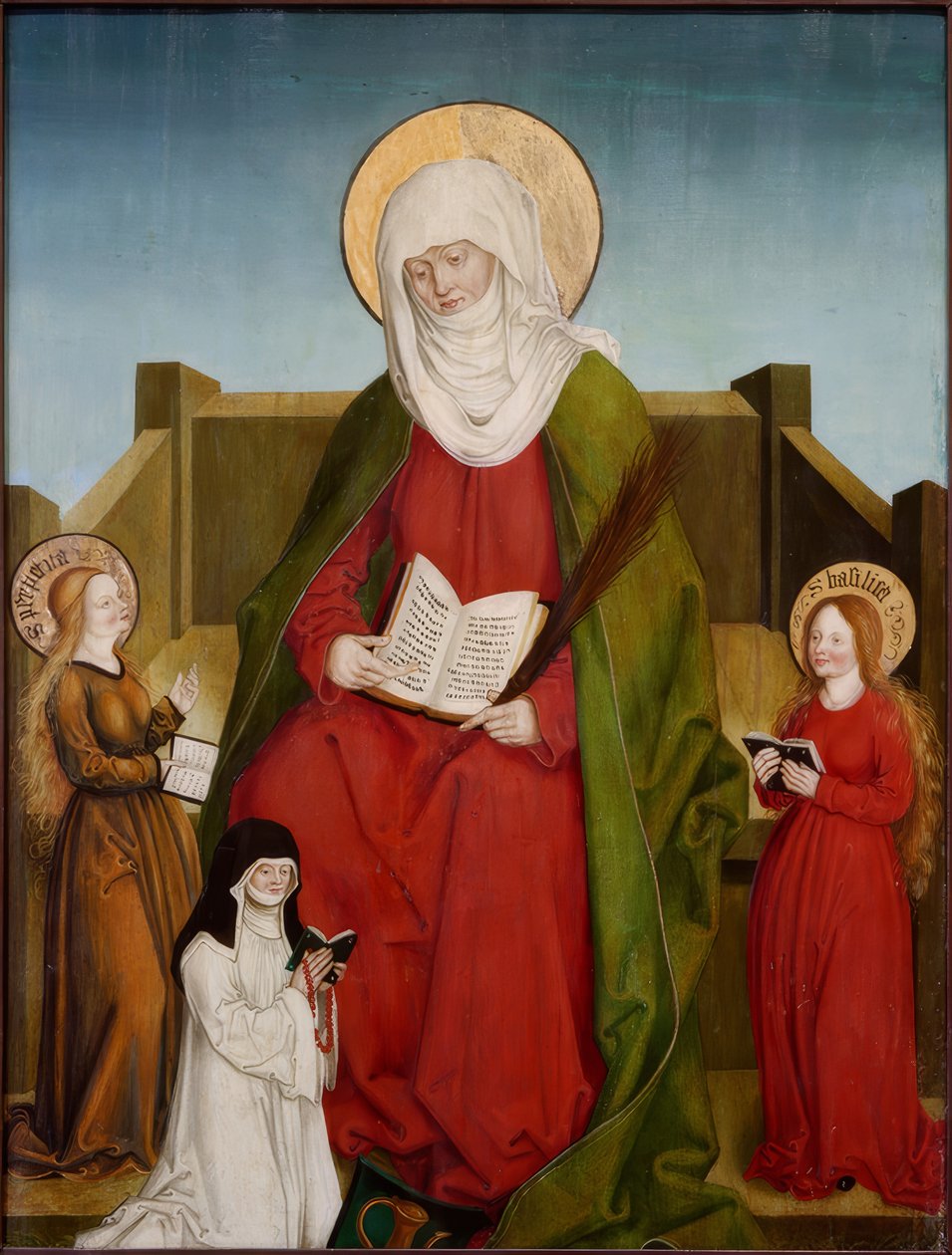 Saint Monika med Saints Perpetua og Basilica og prosten Magdalena Weinschenk av Hans und Jakob Strüb
