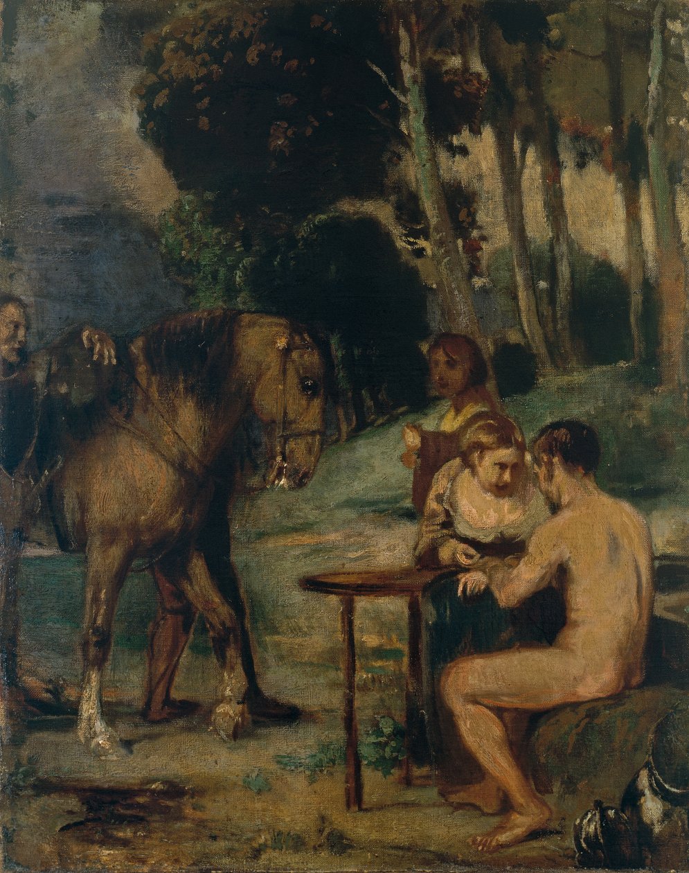 Kveldsskogscene av Hans von Marées